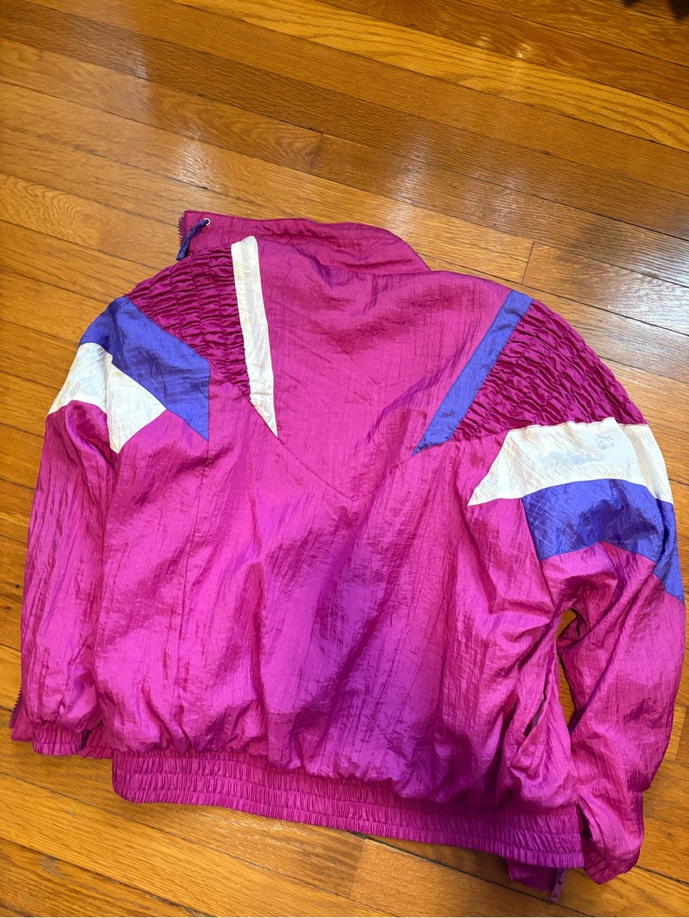 Bold Fuchsia Colorblock Bomber Jacket - Picture 3 of 3